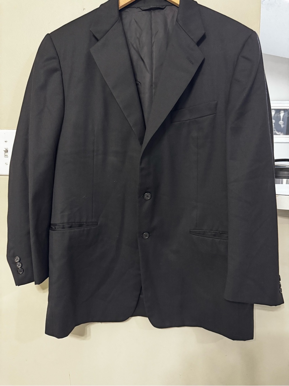 Hickey Freeman Saks Loro Piana Tasmanian Super 120s Wool Suit Blazer Jacket 44L